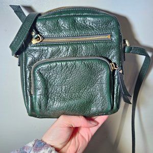 Banana Republic Green Genuine Leather Crossbody Purse